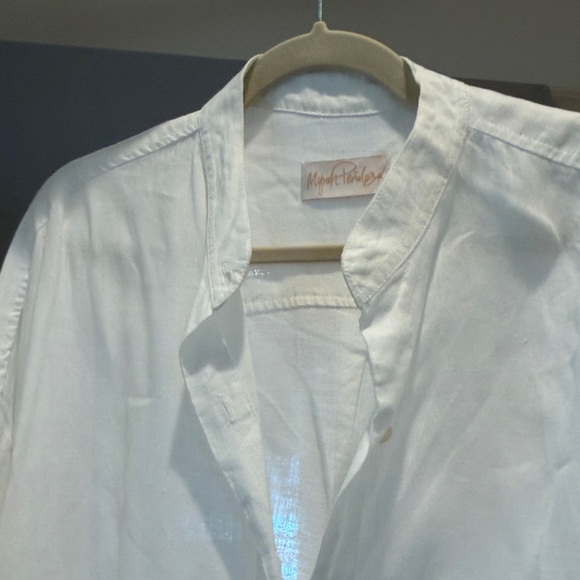 Myrah Penaloza White linen Button-Up Shirt dress - Picture 3 of 10